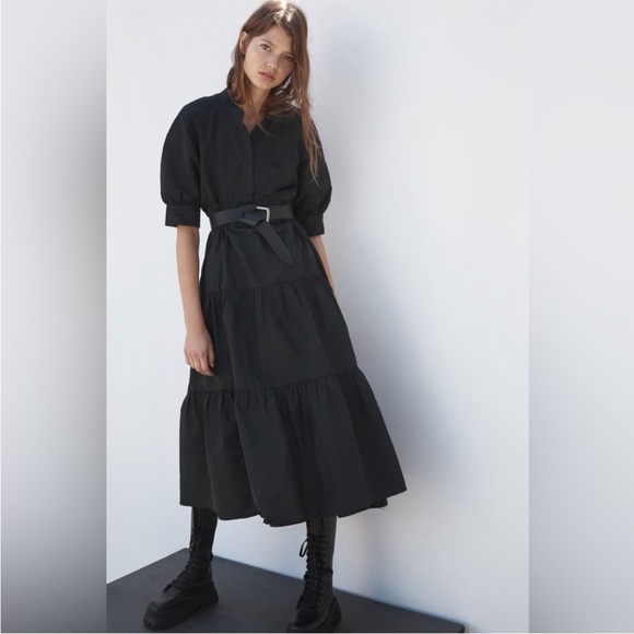 Zara Black Midi Dress - Picture 1 of 4